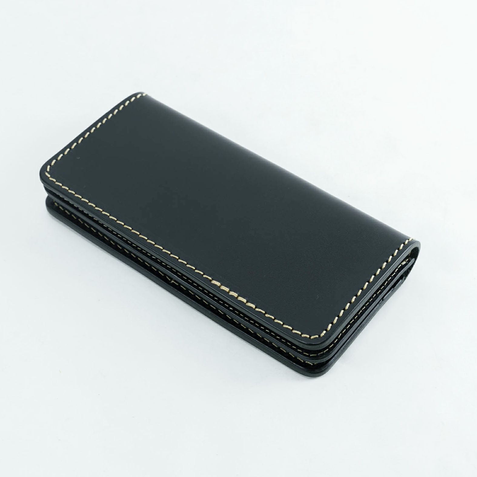 豊岡鞄 嘉玄 頑（かたくな）二つ折り財布 レザー ブラック - 折り財布